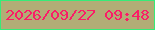 文字の大きさ：4、枠の色：37eb78、背景の色：b2ad76、文字の色：fa1d67 無料ブログパーツのブログ時計