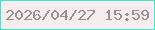 文字の大きさ：5、枠の色：37ecc7、背景の色：f7ecee、文字の色：959195 無料ブログパーツのブログ時計