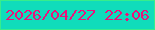 文字の大きさ：4、枠の色：37ed8c、背景の色：10dcbb、文字の色：eb137b 無料ブログパーツのブログ時計