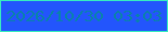 文字の大きさ：3、枠の色：37edbf、背景の色：2355fc、文字の色：0983a8 無料ブログパーツのブログ時計