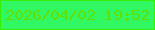 文字の大きさ：4、枠の色：37ee06、背景の色：31f763、文字の色：63e001 無料ブログパーツのブログ時計