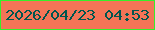 文字の大きさ：2、枠の色：37ee2a、背景の色：f47457、文字の色：00564f 無料ブログパーツのブログ時計