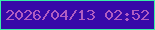 文字の大きさ：2、枠の色：37eea8、背景の色：3709a8、文字の色：b05dc2 無料ブログパーツのブログ時計