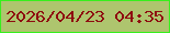 文字の大きさ：4、枠の色：37ef1d、背景の色：aec56e、文字の色：8e0b10 無料ブログパーツのブログ時計
