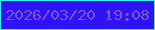 文字の大きさ：3、枠の色：37efe5、背景の色：3012f6、文字の色：7b54d1 無料ブログパーツのブログ時計