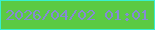 文字の大きさ：1、枠の色：37f0d0、背景の色：5bca44、文字の色：858ad3 無料ブログパーツのブログ時計