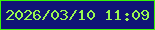 文字の大きさ：4、枠の色：37f507、背景の色：101476、文字の色：99f750 無料ブログパーツのブログ時計