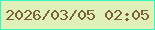 文字の大きさ：3、枠の色：37f5c1、背景の色：dff1b8、文字の色：7d5d3a 無料ブログパーツのブログ時計