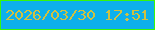 文字の大きさ：5、枠の色：37f709、背景の色：0db0eb、文字の色：d1c140 無料ブログパーツのブログ時計