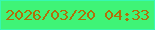 文字の大きさ：3、枠の色：37f7b2、背景の色：3ff477、文字の色：b06f0a 無料ブログパーツのブログ時計