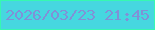 文字の大きさ：1、枠の色：37f7b2、背景の色：46d7e0、文字の色：8091d7 無料ブログパーツのブログ時計