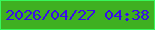 文字の大きさ：1、枠の色：37f85b、背景の色：3fb021、文字の色：390cea 無料ブログパーツのブログ時計