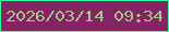 文字の大きさ：4、枠の色：37faa6、背景の色：842463、文字の色：a6c38b 無料ブログパーツのブログ時計