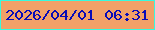 文字の大きさ：4、枠の色：37fadf、背景の色：f2a168、文字の色：090bb7 無料ブログパーツのブログ時計