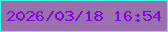 文字の大きさ：2、枠の色：37fde2、背景の色：9a71ae、文字の色：8003d7 無料ブログパーツのブログ時計