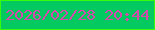 文字の大きさ：2、枠の色：37fe08、背景の色：03c961、文字の色：d349ac 無料ブログパーツのブログ時計