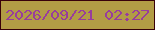 文字の大きさ：1、枠の色：380009、背景の色：b29c45、文字の色：983d9c 無料ブログパーツのブログ時計
