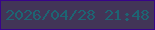 文字の大きさ：4、枠の色：38048a、背景の色：423557、文字の色：1d6573 無料ブログパーツのブログ時計