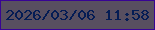 文字の大きさ：1、枠の色：380494、背景の色：584f60、文字の色：041c54 無料ブログパーツのブログ時計