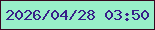 文字の大きさ：1、枠の色：38071f、背景の色：98efc9、文字の色：382189 無料ブログパーツのブログ時計