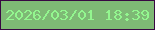 文字の大きさ：5、枠の色：380742、背景の色：7eb975、文字の色：93f68f 無料ブログパーツのブログ時計