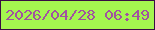 文字の大きさ：2、枠の色：380d43、背景の色：a4f64f、文字の色：a152a0 無料ブログパーツのブログ時計