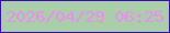 文字の大きさ：2、枠の色：380fac、背景の色：aaceaa、文字の色：ed8af5 無料ブログパーツのブログ時計