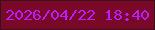 文字の大きさ：4、枠の色：38111d、背景の色：7a0929、文字の色：bc1bff 無料ブログパーツのブログ時計