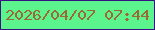 文字の大きさ：5、枠の色：381182、背景の色：5bf48d、文字の色：9a6935 無料ブログパーツのブログ時計