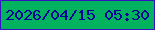文字の大きさ：1、枠の色：3812c1、背景の色：01b35f、文字の色：060398 無料ブログパーツのブログ時計