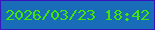 文字の大きさ：2、枠の色：3815ba、背景の色：196db8、文字の色：3fe608 無料ブログパーツのブログ時計