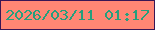 文字の大きさ：1、枠の色：381655、背景の色：ff8674、文字の色：259f7d 無料ブログパーツのブログ時計