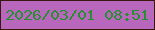 文字の大きさ：4、枠の色：38180f、背景の色：b967bd、文字の色：268f31 無料ブログパーツのブログ時計