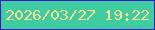 文字の大きさ：4、枠の色：3818c5、背景の色：3fcca1、文字の色：f9e493 無料ブログパーツのブログ時計