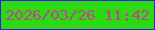 文字の大きさ：5、枠の色：3819f1、背景の色：2bda12、文字の色：c2448f 無料ブログパーツのブログ時計