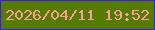 文字の大きさ：3、枠の色：381af4、背景の色：567b01、文字の色：f7a097 無料ブログパーツのブログ時計
