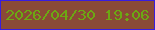 文字の大きさ：3、枠の色：381dde、背景の色：8a4a36、文字の色：6ca813 無料ブログパーツのブログ時計