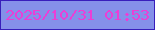 文字の大きさ：3、枠の色：381ebb、背景の色：8590e9、文字の色：eb3ed6 無料ブログパーツのブログ時計