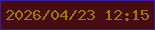 文字の大きさ：3、枠の色：381f9a、背景の色：450d13、文字の色：9e790a 無料ブログパーツのブログ時計