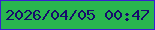 文字の大きさ：1、枠の色：3820d1、背景の色：29b64f、文字の色：160a6c 無料ブログパーツのブログ時計