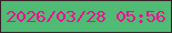 文字の大きさ：5、枠の色：382127、背景の色：4fbb75、文字の色：f80792 無料ブログパーツのブログ時計