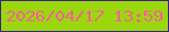 文字の大きさ：2、枠の色：382189、背景の色：9bd70c、文字の色：fb5e9b 無料ブログパーツのブログ時計