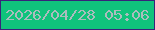文字の大きさ：4、枠の色：38237a、背景の色：10c37c、文字の色：abbcbe 無料ブログパーツのブログ時計