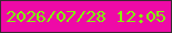 文字の大きさ：5、枠の色：382931、背景の色：ee0aa7、文字の色：83f30b 無料ブログパーツのブログ時計