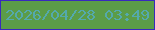 文字の大きさ：5、枠の色：3829bd、背景の色：5b9c48、文字の色：54a9ad 無料ブログパーツのブログ時計