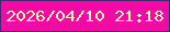 文字の大きさ：2、枠の色：382b70、背景の色：f30aa5、文字の色：f3f6b4 無料ブログパーツのブログ時計