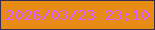 文字の大きさ：2、枠の色：382c4e、背景の色：e88b14、文字の色：d65dff 無料ブログパーツのブログ時計