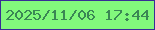 文字の大きさ：3、枠の色：382d96、背景の色：82f87c、文字の色：3a8754 無料ブログパーツのブログ時計
