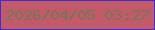文字の大きさ：3、枠の色：3830d6、背景の色：c25a6a、文字の色：757557 無料ブログパーツのブログ時計