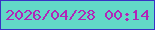 文字の大きさ：3、枠の色：3833c5、背景の色：62d9c7、文字の色：b125b8 無料ブログパーツのブログ時計